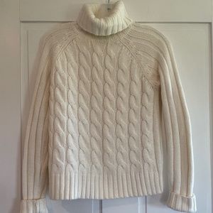 Rory Gilmore White Cable Knit Turtleneck Sweater - The Limited Size M
